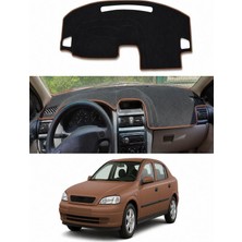 E-BİZ Opel - Astra G (1998-2004) Uyumlu Torpido Koruma Kılıfı - Kahverengi Şeritli