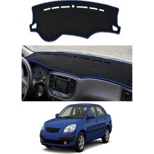 E-BİZ Kia - Rio Pride (2005-2011) Uyumlu Torpido Koruma Kılıfı - Mavi Şeritli