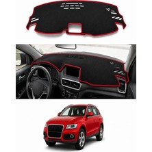 E-BİZ Audi Q5 2008-2017 Uyumlu Torpido Koruma Kılıfı - Kırmızı Şeritli