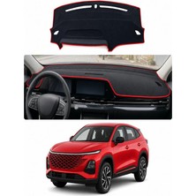 E-BİZ Chery - Omoda 5 (2022+) Uyumlu Torpido Koruma Kılıfı - Kırmızı Şeritli