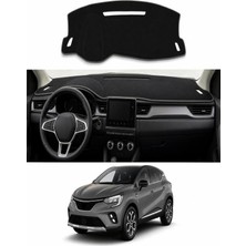 E-BİZ Renault - Captur 2 (2019+) Uyumlu Torpido Koruma Kılıfı - Gri Şeritli