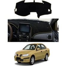 E-BİZ Nissan - Almera Ekranli (2000-2007) Uyumlu Torpido Koruma Kılıfı - Taba Şeritli