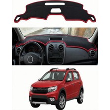 E-BİZ Dacia - Sandero Stepway (2016-2021) Uyumlu Torpido Koruma Kılıfı - Kırmızı Şeritli