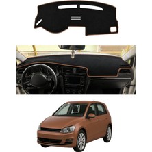 E-BİZ Volkswagen - Golf 7 (2012+) Uyumlu Torpido Koruma Kılıfı - Kahverengi Şeritli