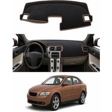 E-BİZ Volvo - S40 Iı (2004-2012) Uyumlu Torpido Koruma Kılıfı - Kahverengi Şeritli
