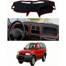 E-BİZ Nissan - Terrano Airbagsiz (1993-2006) Uyumlu Torpido Koruma Kılıfı - Kırmızı Şeritli