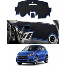 E-BİZ Ford - Fiesta (2008-2017) Uyumlu Torpido Koruma Kılıfı - Mavi Şeritli