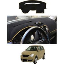 E-BİZ Volkswagen - Polo Cukurlu Gogus (2001-2009) Uyumlu Torpido Koruma Kılıfı - Taba Şeritli