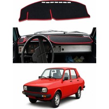E-BİZ Renault - 12 Toros Kapaksiz (1972-1999) Uyumlu Torpido Koruma Kılıfı - Kırmızı Şeritli