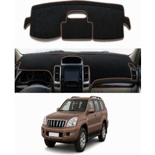 E-BİZ Toyota - Land Cruiser Prado (2002-2009) Uyumlu Torpido Koruma Kılıfı - Kahverengi Şeritli