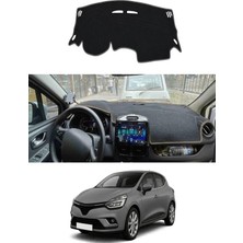 E-BİZ Renault - Clio 4 (2012-2019) Uyumlu Torpido Koruma Kılıfı - Gri Şeritli