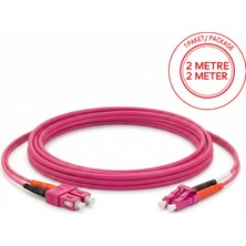 Alfafonet Sc/pc-Lc/pc Multimode Om4 Dupleks 2 Metre Fiber Patch Cord