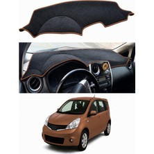 E-BİZ Nissan - Note E12 (2012-2020) Uyumlu Torpido Koruma Kılıfı - Kahverengi Şeritli