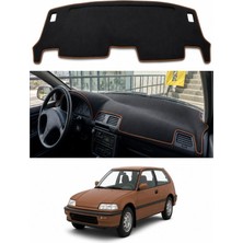 E-BİZ Honda - Civic Ef (1987-1991) Uyumlu Torpido Koruma Kılıfı - Kahverengi Şeritli