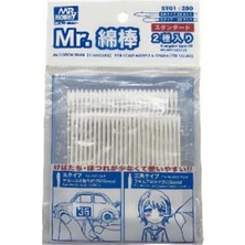 Mr. Hobby Mr.hobby St-01 Ucu Pamuklu Plastik Çubuklar, 25 Adet Yuvarlak Uclu, 25 Adet Üçgen Uclu