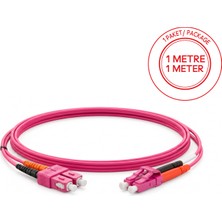 Alfafonet Sc/pc-Lc/pc Multimode Om4 Dupleks 1 Metre Fiber Patch Cord