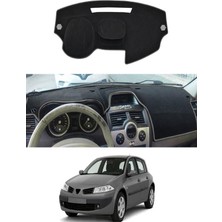 E-BİZ Renault - Megane 2 (2002-2009) Uyumlu Torpido Koruma Kılıfı - Gri Şeritli