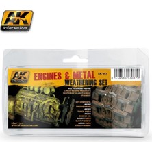 Ak Interactive Ak 087 5X35 Ml. Motor ve Metal Efektleri, Enamel Model Boyası Seti