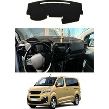 E-BİZ Peugeot - Expert Traveller (2016+) Uyumlu Torpido Koruma Kılıfı - Taba Şeritli
