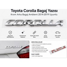 İTHAL Toyota Corolla Bagaj Yazısı Krom Arka Bagaj Amblemi 2014-2019 Uyumlu