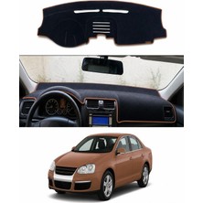 E-BİZ Volkswagen - Jetta (2005-2011) Uyumlu Torpido Koruma Kılıfı - Kahverengi Şeritli