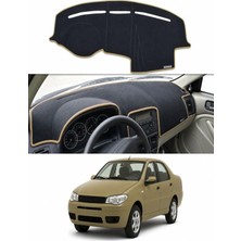 E-BİZ Fiat - Albea (2002-2012)_2 Uyumlu Torpido Koruma Kılıfı - Taba Şeritli