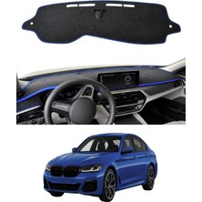 E-BİZ Bmw 5 Serisi G30-G31-G38 2017+ Uyumlu Torpido Koruma Kılıfı - Mavi Şeritli
