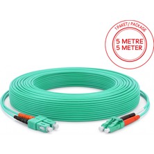 Alfafonet Sc/pc-Lc/pc Multimode Om3 Dupleks 5 Metre Fiber Patch Cord