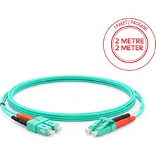 Alfafonet Sc/pc-Lc/pc Multimode Om3 Dupleks 2 Metre Fiber Patch Cord