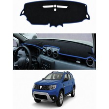 E-BİZ Dacia - Duster (2018-2020) Uyumlu Torpido Koruma Kılıfı - Mavi Şeritli