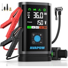 Die Grup Jp3 16000MAH 3000A Zorla Çalıştırma Işlevli & Lastik Şişirme Pompalı Jump Starter Taşınabilir Akü Takviye Kiti (POWERBANK-PD30W + LCD + LED Işık)