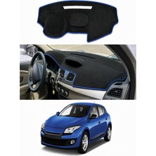 E-BİZ Renault - Megane 3 (2008-2016) Uyumlu Torpido Koruma Kılıfı - Mavi Şeritli