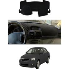 E-BİZ Toyota - Avensis T250 Ekranli (2003-2008) Uyumlu Torpido Koruma Kılıfı - Siyah Şeritli