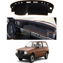 E-BİZ Fiat - Uno 60-70 (1983-1995) Uyumlu Torpido Koruma Kılıfı - Kahverengi Şeritli