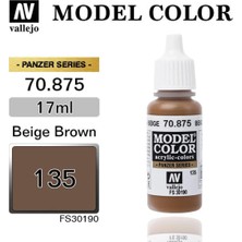 Vallejo 70875 18 Ml. (135) Beige Brown-Matt, Model Color Serisi Model Boyası