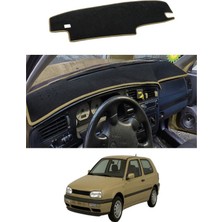 E-BİZ Volkswagen - Golf 3 (1991-1999) Uyumlu Torpido Koruma Kılıfı - Taba Şeritli
