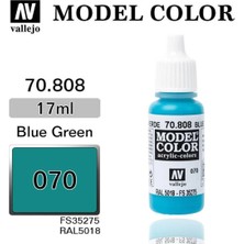 Vallejo 70808 18 Ml. (70) Blue Green-Matt, Model Color Serisi Model Boyası