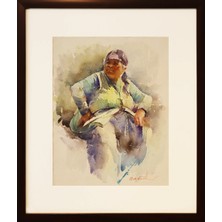 Muguetarts Çingene Orjinal Suluboya Tablo - Mehmet Najafzadeh Eseri 52X44 cm