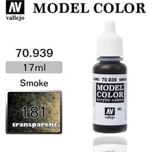 Vallejo 70939 18 Ml. (181) Smoke-Transparent, Model Color Serisi Model Boyası