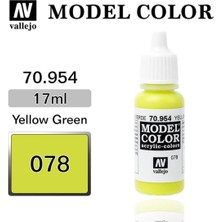 Vallejo 70954 18 Ml. (78) Yellow Green-Matt, Model Color Serisi Model Boyası