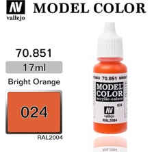 Vallejo 70851 18 Ml. (24) Bright Orange-Matt, Model Color Serisi Model Boyası