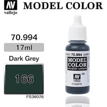 Vallejo 70994 18 Ml. (166) Dark Grey-Matt, Model Color Serisi Model Boyası