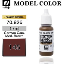 Vallejo 70826 18 Ml. (145) German Cam. Med.brown-Matt, Model Color Serisi Model Boyası