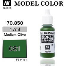 Vallejo 70850 18 Ml. (81) Medium Olive-Matt, Model Color Serisi Model Boyası