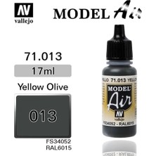 Vallejo 71013 18 Ml. Yellow Olive, Model Air Serisi Model Boyası