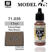 Vallejo 71035 18 Ml. Camouflage Pale Brown, Model Air Serisi Model Boyası