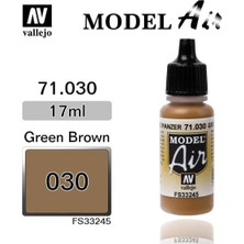 Vallejo 71030 18 Ml. Brown Green, Model Air Serisi Model Boyası