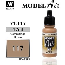 Vallejo 71117 18 Ml. Camouflage Brown, Model Air Serisi Model Boyası