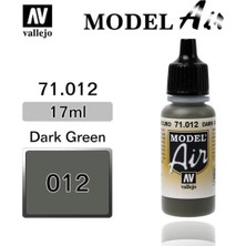 Vallejo 71012 18 Ml. Dark Green, Model Air Serisi Model Boyası