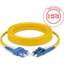 Alfafonet Sc/upc-Lc/upc Singlemode Dupleks 10 Metre Fiber Patch Cord